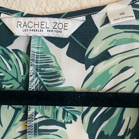 RACHEL ZOE Tropical Leaf Print Kimono Midi Length One Size Beach Cover Layer - Picture 8 of 11